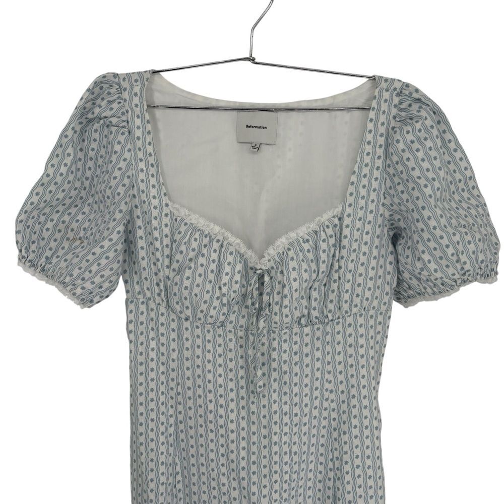 NWT Reformation Cherise Linen Midi Dress in Cindy - Picture 12 of 15